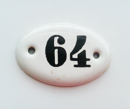 64 address apartment door number plate