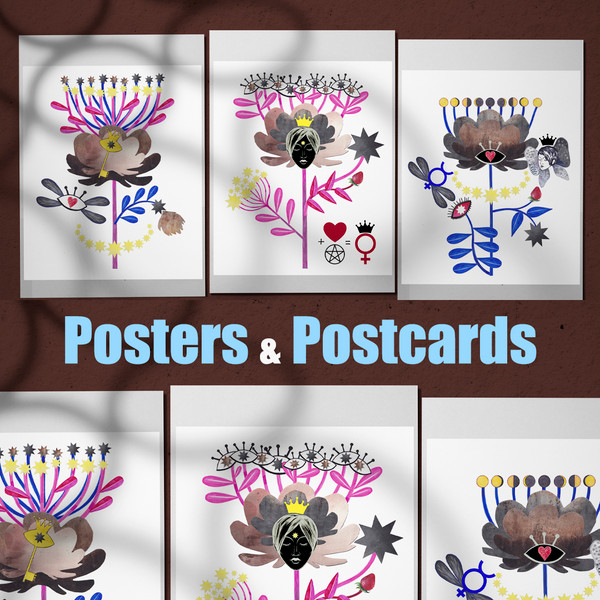 digital-images-for-printing-design-stars-astrology-peonies-eyes-clipart-illustrations-posters-postcards-bags