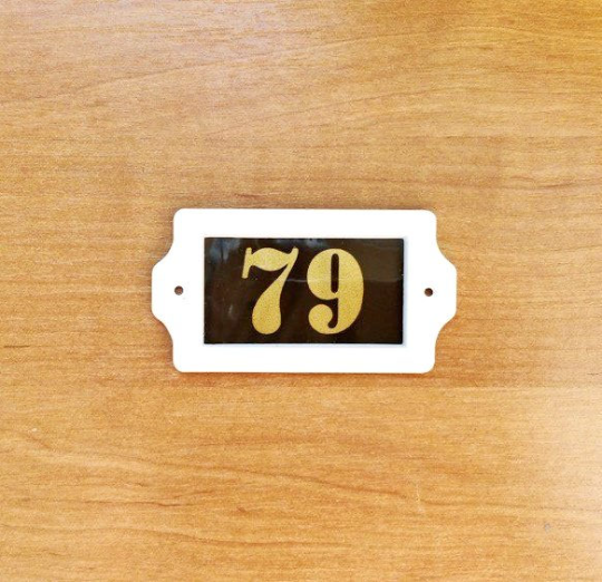apartment door number plate 79 address sign vintage