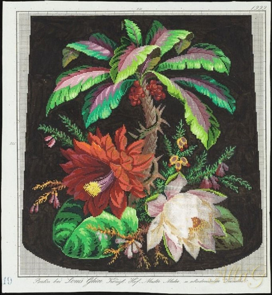 Vintage Cross Stitch Scheme Bouquet of flowers