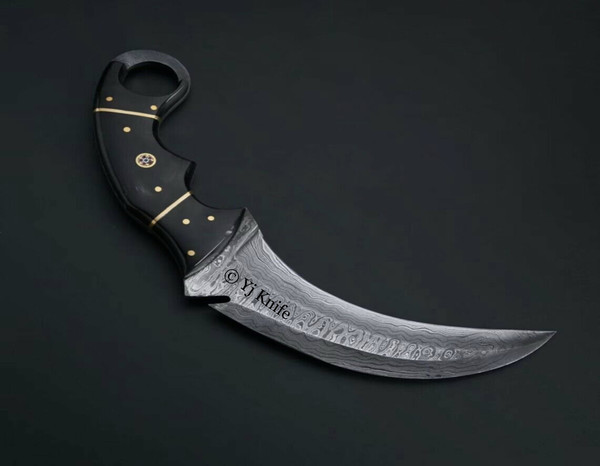 handmade Damascus karambit knife (9).JPG