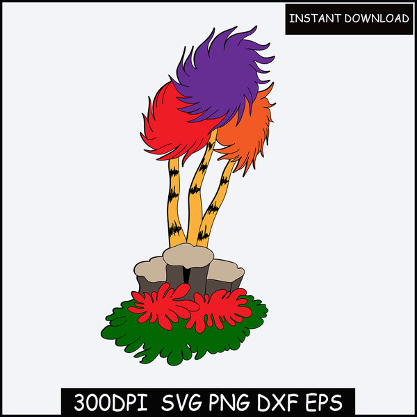 The ORIGINAL Design of Dr. Seuss SVG file Download The Lorax, Truffula trees  instant download files.jpg
