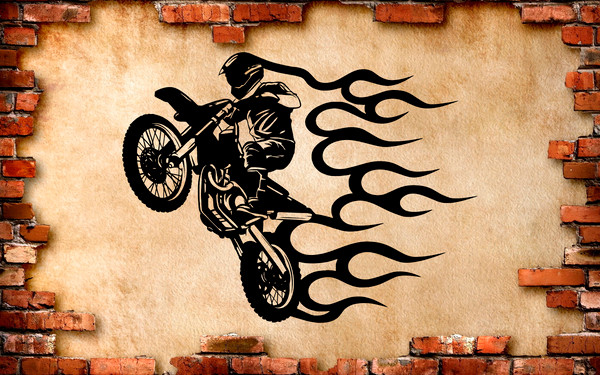 motorcycle sticker fiery motorcycle flame motocross racing