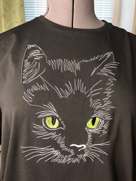 Beautiful cat. Embroidery design. Cat silhouette. Black cat. - Inspire ...