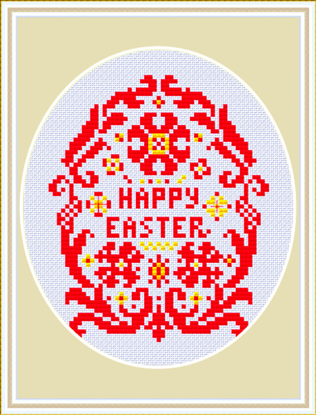 Happy Easter Ornamental Egg Red picture .jpg