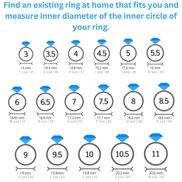 Printable Ring Size Chart  Printable ring size chart, Ring sizes chart,  Printable ring sizer