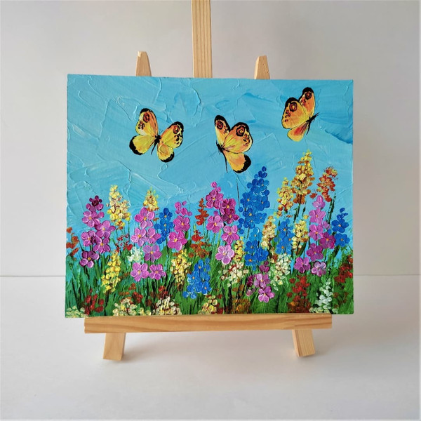 Colorful-flowers-painting-beautiful-yellow-butterfly-landscape-art-impasto.jpg