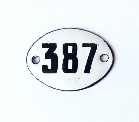 387 address door number plate white black