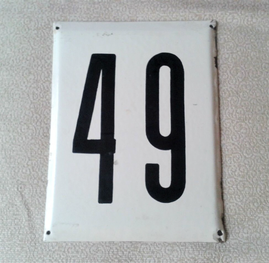 49 house address number plate white black