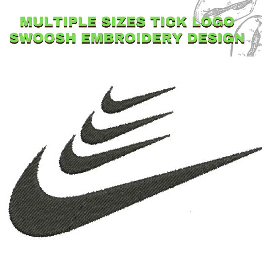Nike Embroidery Design, Oval Emblem Swoosh Patch Logo Machin