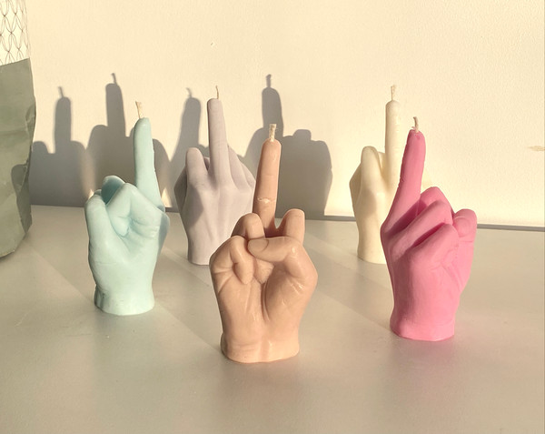 Fuck You Candle, Middle Finger Candle, Hand Gesture Candle, - Inspire Uplift