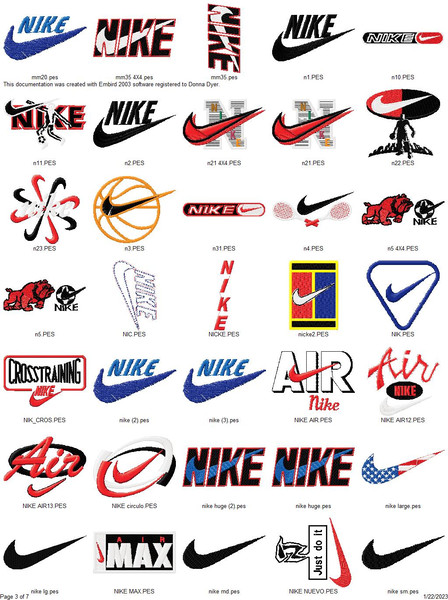 Collection 184 NIKE LOGO'S Embroidery Machine Designs - Inspire Uplift