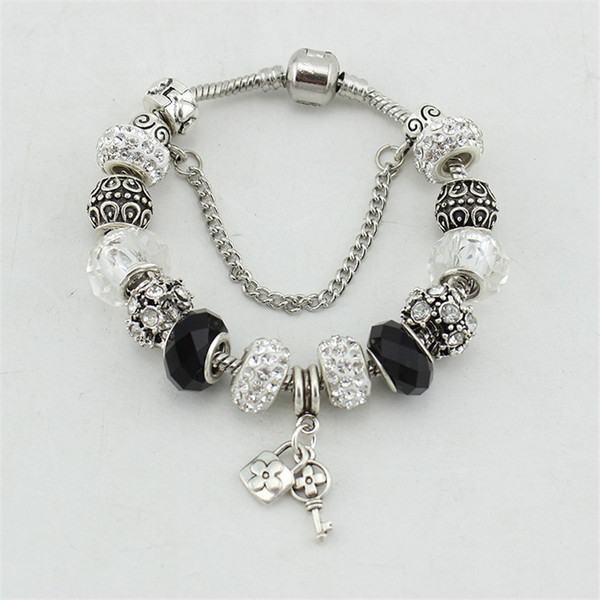 Black and White Beads Charm Pandora Bracelet Bangles2.jpg