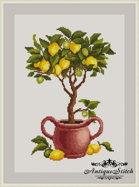 Lemon Tree cross stitch pattern