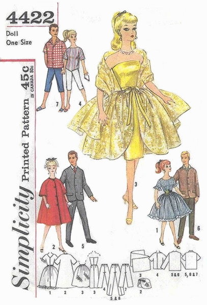simplicity sewing pattern barbie
