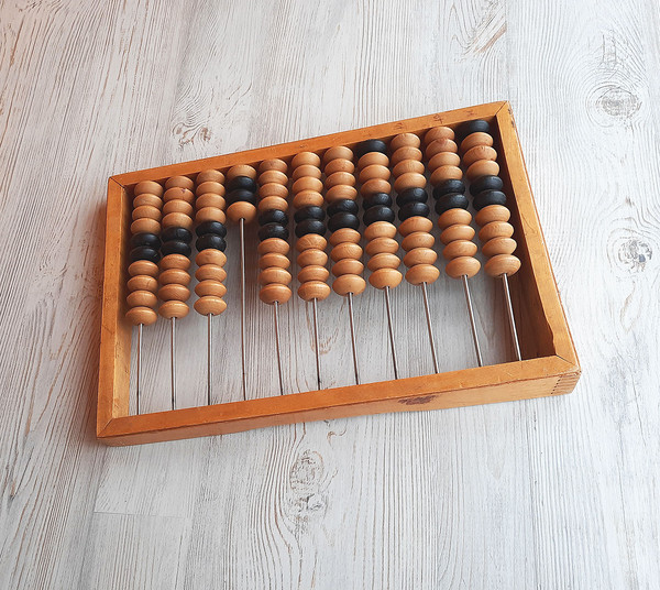 wooden soviet vintage calculator abacus medium size
