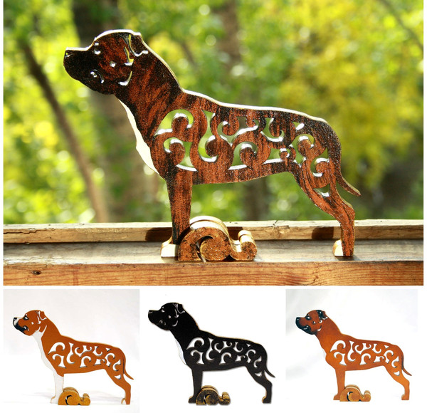 wooden Figurine Staffordshire Bull Terrier, statuette Staffy