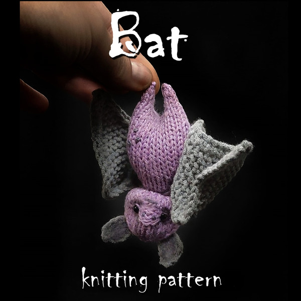 Bat Knitting Pattern, cute toy knitting pattern, halloween toy pattern, mouse knitting tutorial, bat knitting guide DIY1.jpg