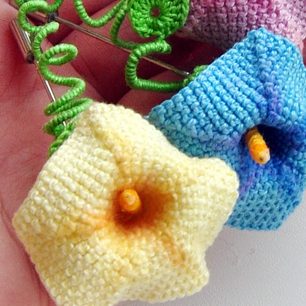 Bindweed flower Crochet Pattern, flower brooch pattern, minimalist brooch, realistic flower crochet pattern, tutorial 5.JPG