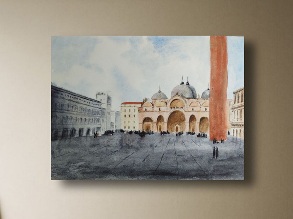 7 Piazza San Marco Painting Watercolor Art Cityscape 8 by 11.jpg