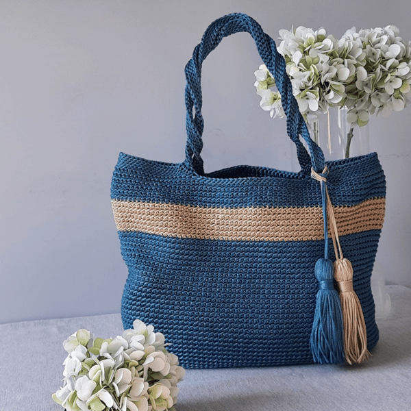 Shopping bag PDF easy crochet pattern for beginners - Inspire Uplift