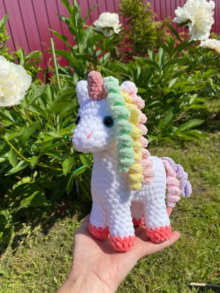 Crochet unicorn toy