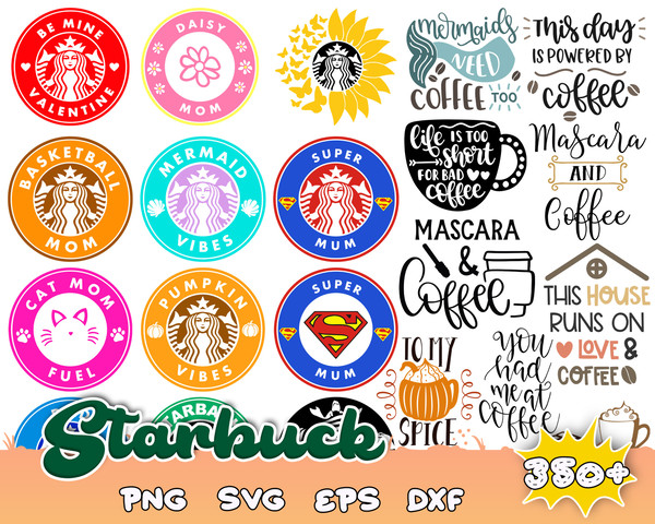 350 Starbucks svg bundle,Starbucks Wrap svg, Starbucks bundle wrap svg, Starbucks Svg files for Cricut & Silhouette.jpg