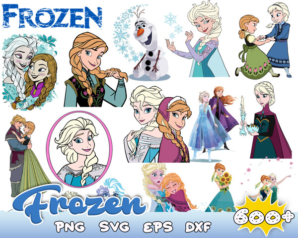 600 FROZEN SVG Bundle, FROZEN Svg files for Cricut, Frozen Clipart, Princess Svg, Olaf Svg, Elsa Svg, Anna Svg.jpg