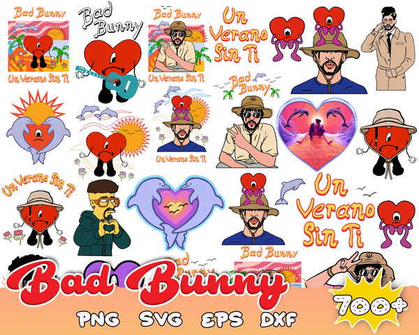 700 Bad bunny svg, Un Verano Sin ti Sad Heart SVG, PNG, bad bunny svg, eps, dxf, png.jpg