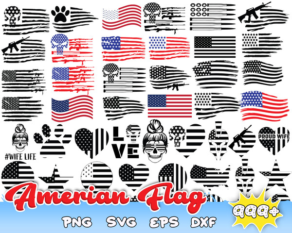 American Flag Svg For Cricut and Silhouette, USA Flag Cut File, American Flag Svg, Png, Jpg, Eps, Dxf, Patriotic Flag.jpg