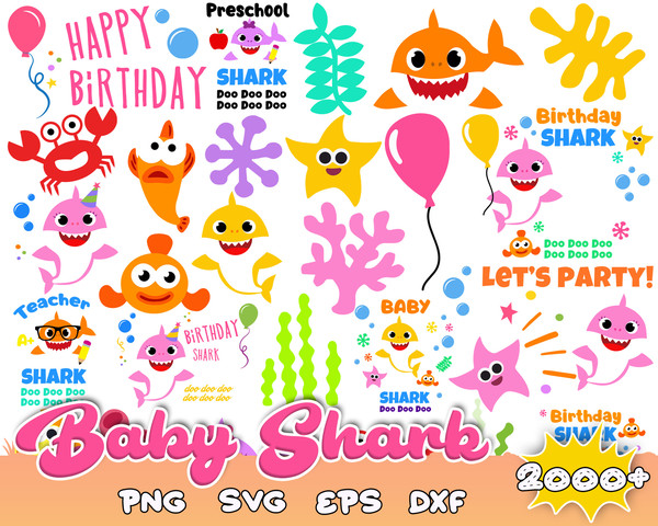 Baby Shark SVG Bundle, Baby Shark Birthday, Baby Shark, Baby Shark Svg, Baby Shark Font, Baby Shark Png, Baby Shark Party.jpg