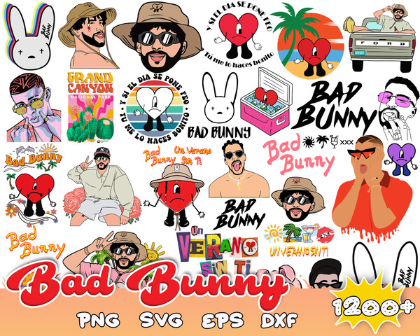 Bad bunny 1200 svg, Un Verano Sin ti Sad Heart SVG, PNG, bad bunny svg, eps, dxf, png.jpg