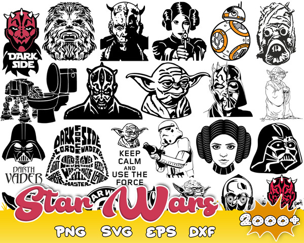 Star wars svg Bundle, Star wars Files, Star Wars Cut files, Darth Vader svg , Yoda svg, Instant Download.jpg