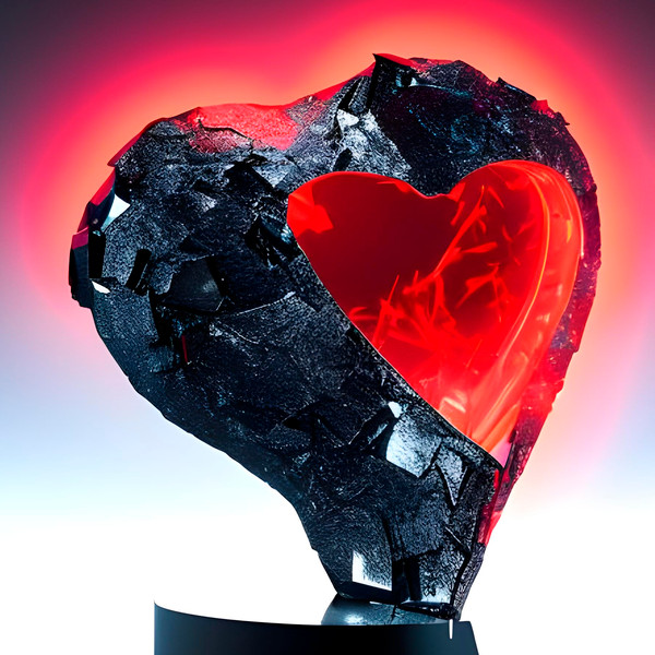 Red glass heart (pack 2) - Inspire Uplift