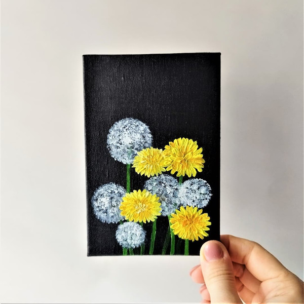 Small-painting-a-dandelion-on-canvas-flowers-in-acrylic-on-canvas-board-wall-decor.jpg