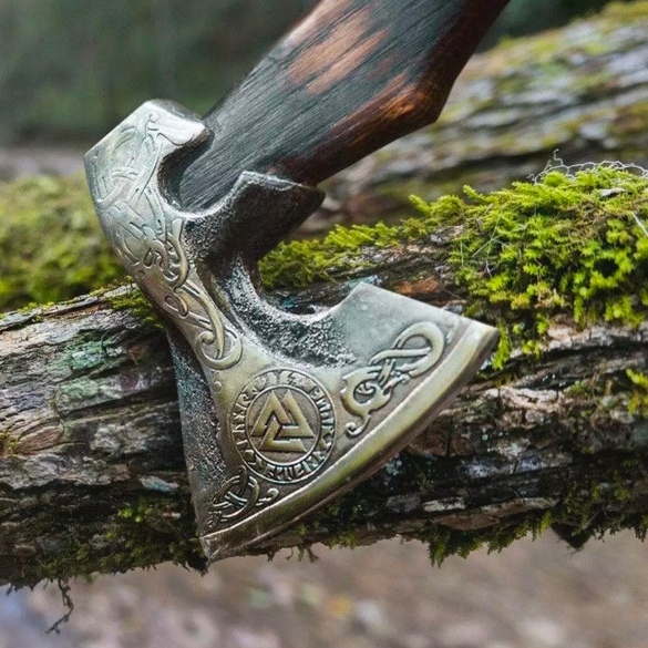 Beautiful custom handmade viking forged axe, Groomsmen gift , Birthday Gift, collectibles axe , Gift for him , Anniversary gift for husband (2).jpg