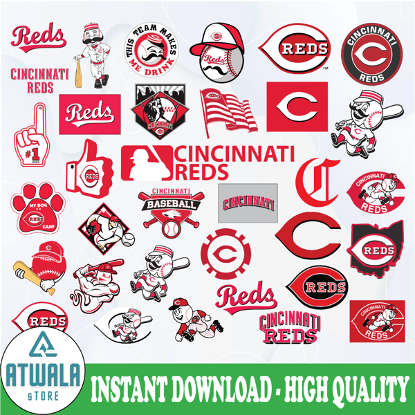 Cincinnati Reds svg, Cincinnati svg, MLB svg, Clipart, Instant Download
