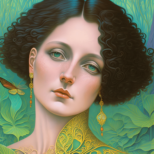 Art Nouveau lady Beautiful woman in Art Nouveau, mystical en - Inspire ...