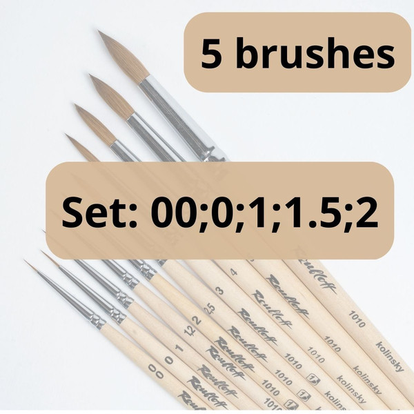 KOLINSKY SABLE Professional Paint Brushes Round Short Waterc
