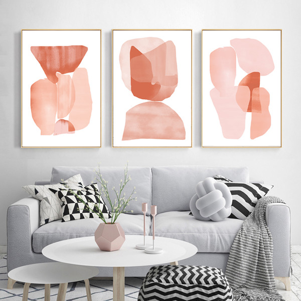 Three pink abstract prints are available for download