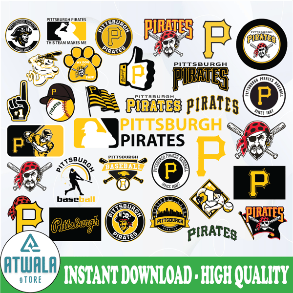 Pittsburgh Pirates Svg, Baseball Clipart, MLB svg, Clipart, Instant Download