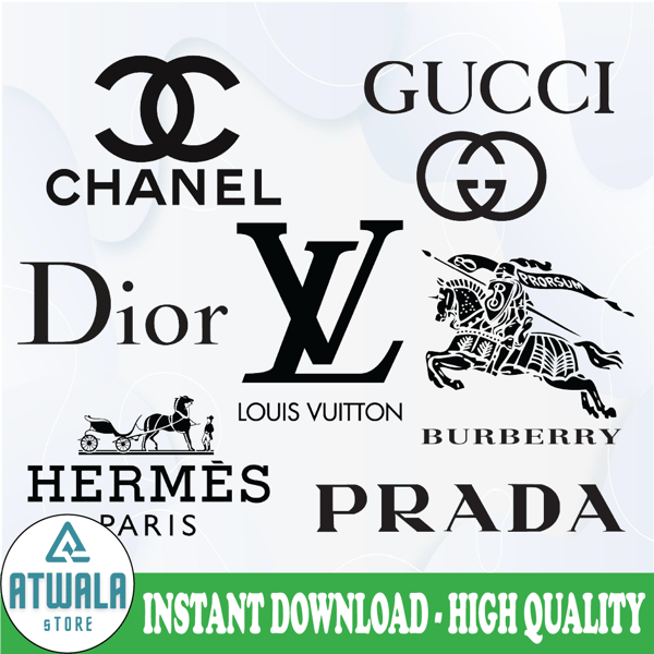 LOGO Fashion brand BUNLDE: Louis Vuitton svg, Chanel svg, Burberry svg,  Prada svg, Gucci svg, Hermes Paris svg, Dior svg, png, dxf,eps - Pe Dear