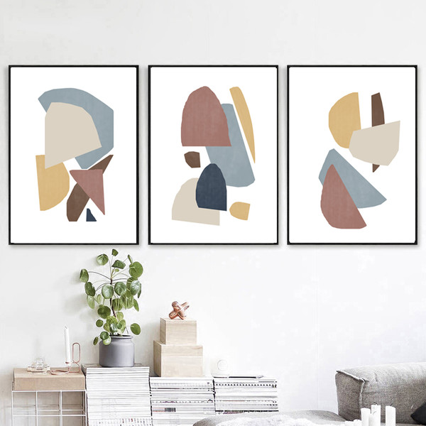 Abstract geometric prints of 3 which are easy to download