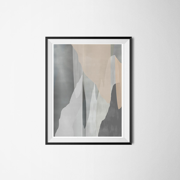 Abstract mountain paintings in beige tones from 3 which are easy to download