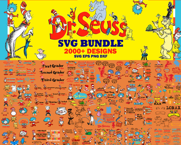 2000 Mega Dr Seuss bundle Layered SVG, Bundle png, pdf, svg, dxf, Cricut, cut files, layered digital vector file.jpg