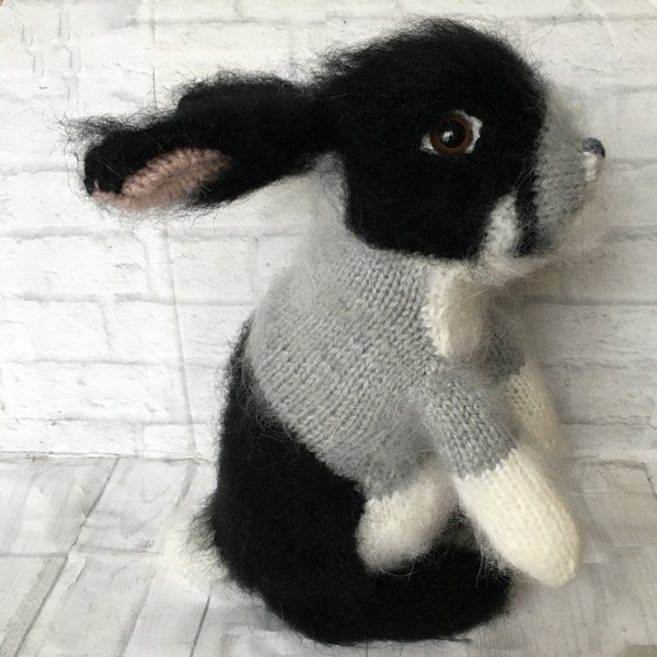 Knitted realistic rabbit