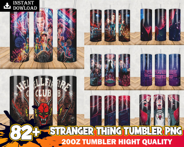 Stranger Things 20oz Skinny Tumbler Sublimation Designs for Straight Tumbler Design - PNG Digital Download.jpg