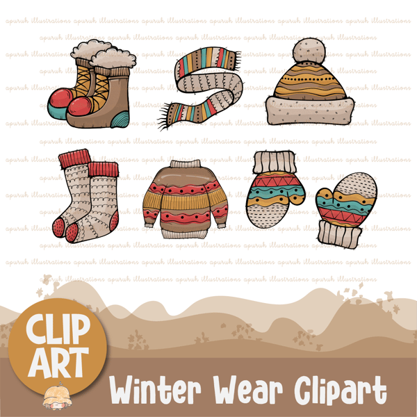 Christmas Winter Wear Clipart Banner01.png