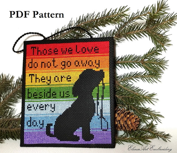 Dog Memorial Embroidery. Loss of Dog Gift. Pet Loss Gift. Dog Memory. Easy Cross Stitch Pattern. Beginner Embroidery.jpg