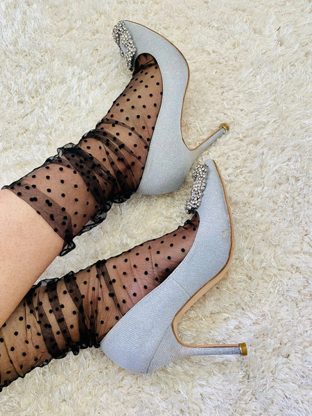 sheer socks women polka dot black long mesh tulle with heels.jpg